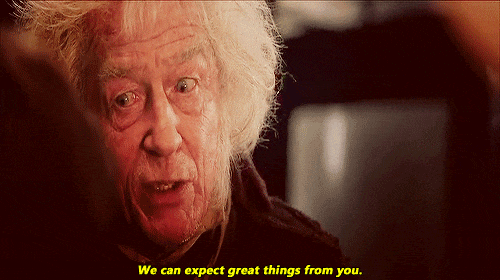 gif of Dumbledore from Harry Potter saying 'We can expect great things from you'