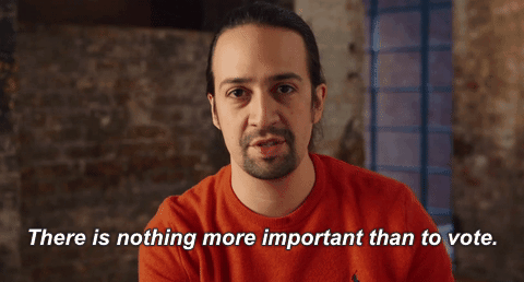 gif of Lin-Manuel Miranda saying 'there is nothing more important than to vote.'