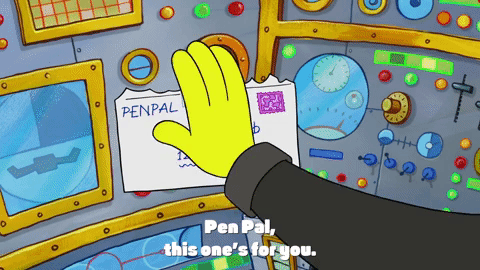 gif that says 'pen pal, this one's for you'