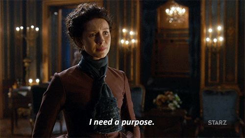gif of a woman saying 'I need a purpose'
