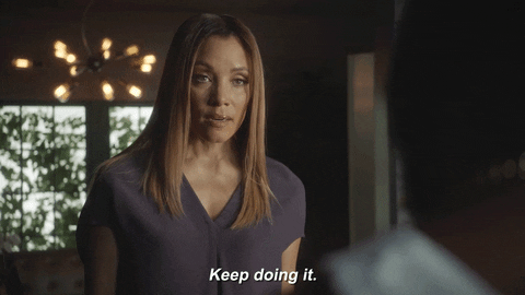 gif of a woman saying 'keep doing it'