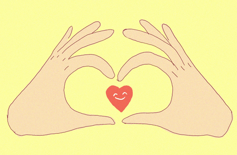 hands in shape of heart with heart in the middle gif