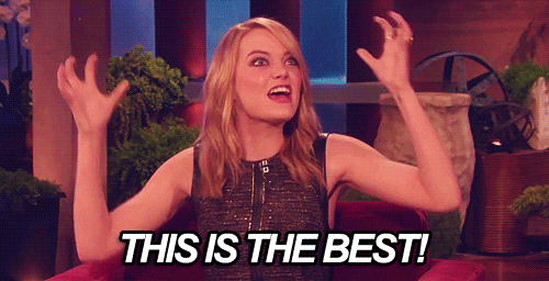 gif of Emma Stone saying 'this is the best!'