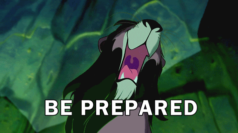 gif of Scar from The Lion King saying 'be prepared'