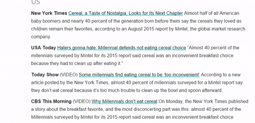 Articles talking about how millenials are the worst