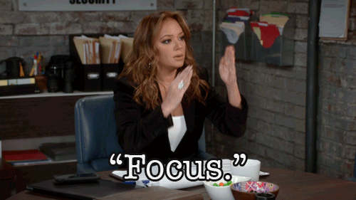 gif of Leah Remini saying 'focus'
