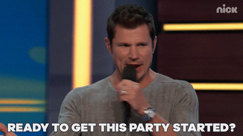gif of Nick Lachey saying 'ready to get this party started?'