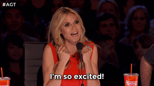 gif of Heidi Klum saying 'I'm so excited'