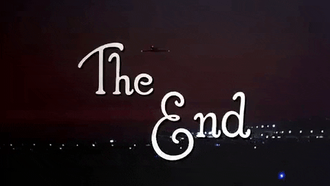 gif of fireworks with the words 'the end'