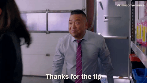 gif of a man saying 'thanks for the tip'