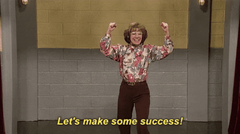 gif of a woman saying 'let's make some success'