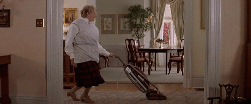 Mrs. Doubtfire gif - vacuuming and dancing 