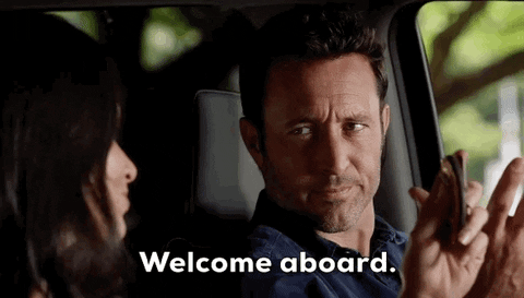 gif of someone saying 'welcome aboard'