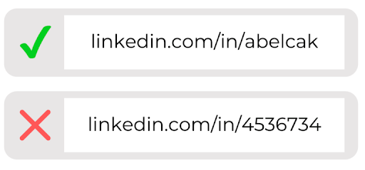 screenshot from LinkedIn showing a url changed from a string of numbers to a person's name