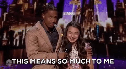 gif of a girl saying 'this means so much to me'