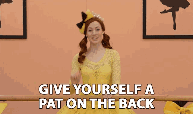 gif of a woman saying 'give yourself a bat on the back'