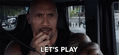"Let's play" gif, The Rock