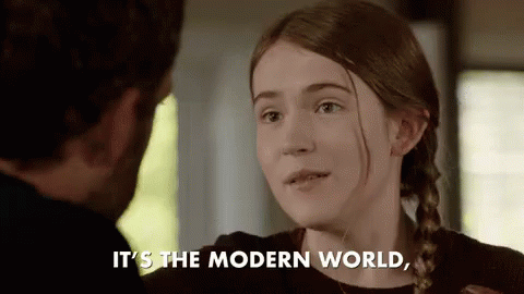 gif of a girl saying 'thangs are changing it's the modern world'