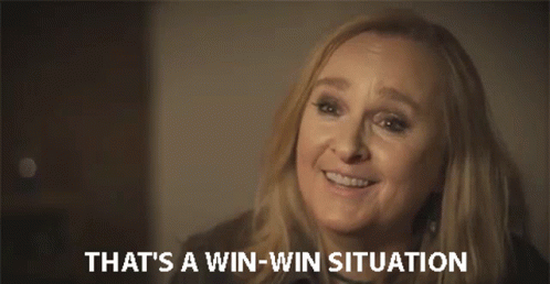 gif of a person saying 'that's a win-win situation'