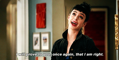 gif of Chloe from Don't Trust the B in Apartment 23 saying 'I will prove to you once again that I am right'