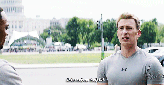 gif of Captain America saying 'internet, so helpful'